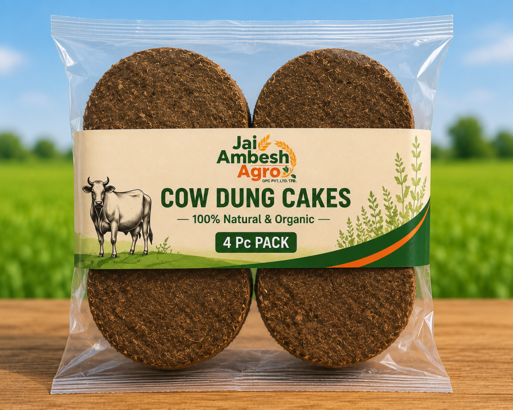 4 Pc Pack of cow dung cakes for Home & Puja
