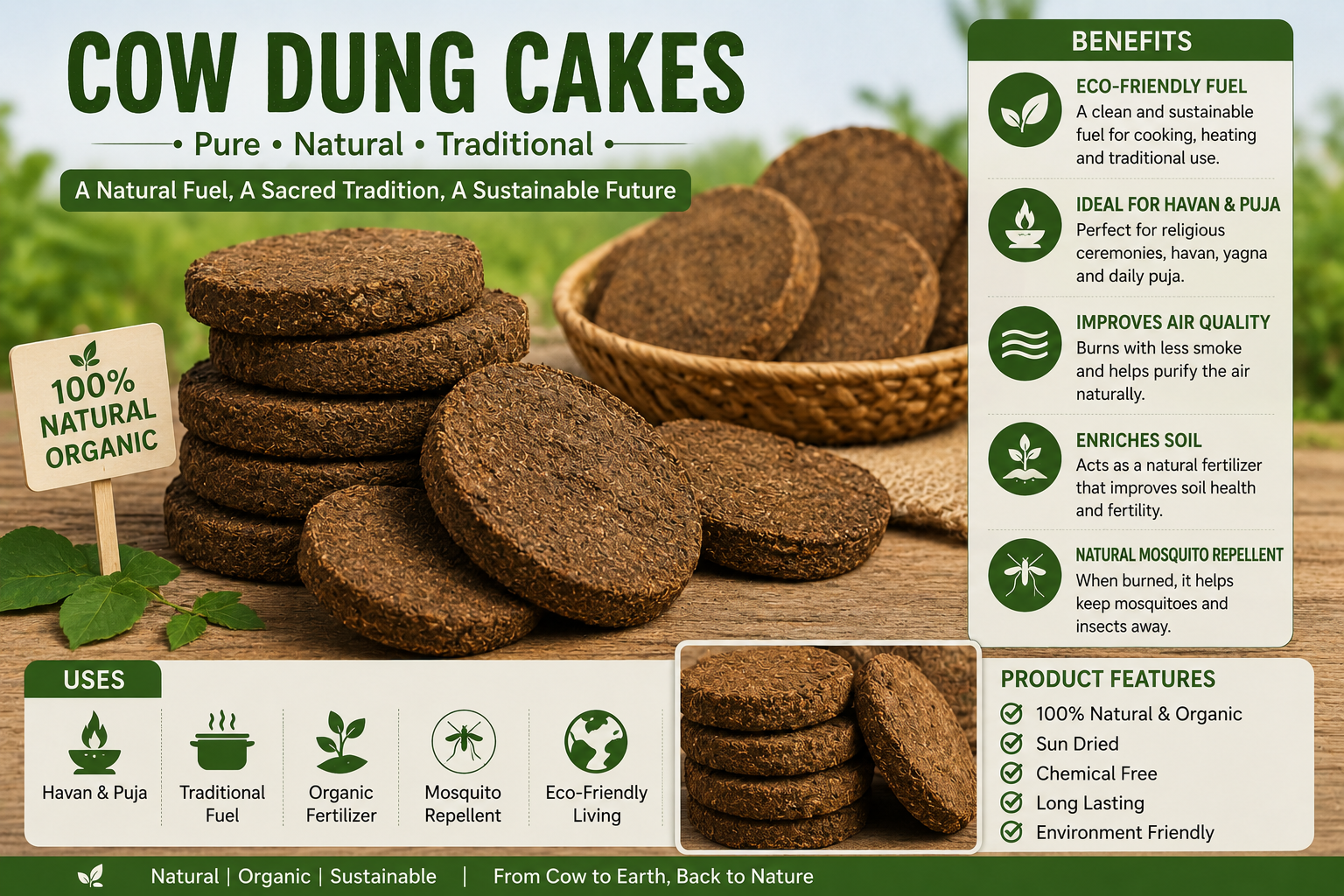 handcrafted cow dung cakes rajasthan india"