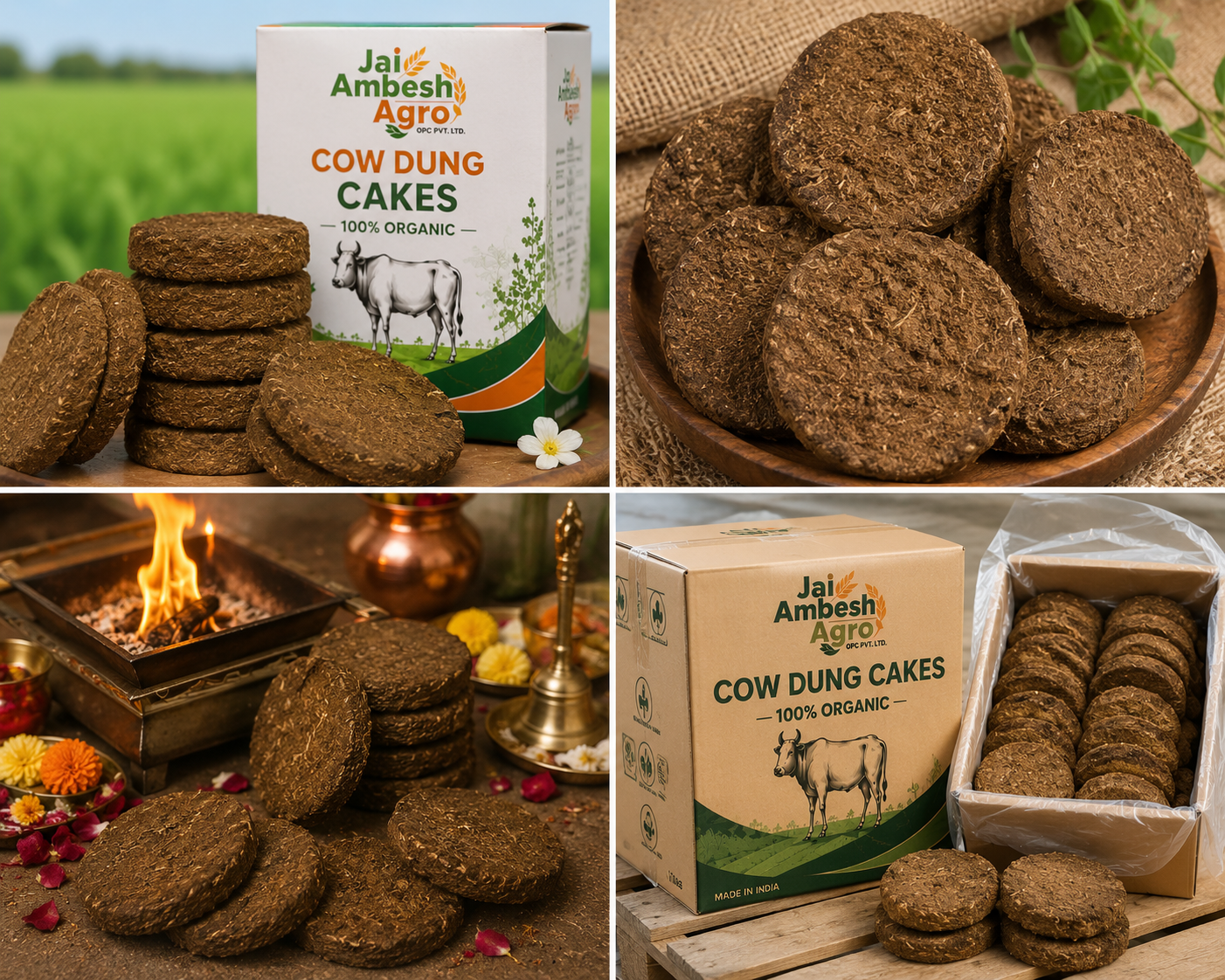 Eco-friendly cow dung cakes collection